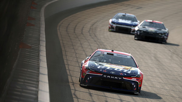 Chase Briscoe's No. 19 Toyota racing at Chicagoland Speedway during the 2026 eero 400